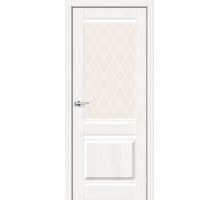 Межкомнатная дверь с экошпоном Прима-3 White Dreamline/White Сrystal